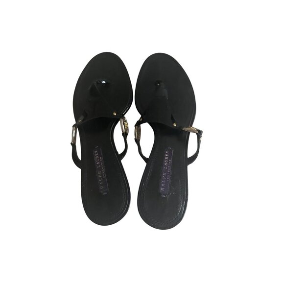 RALPH LAUREN Purple Label Black Kitten Heels Size 8.5 - Picture 5 of 10